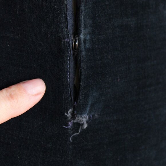 Vintage 1920s Dress with Jacket/ Navy Blue Cotton Velvet Day Dress and Bolero - Picture 6 of 10